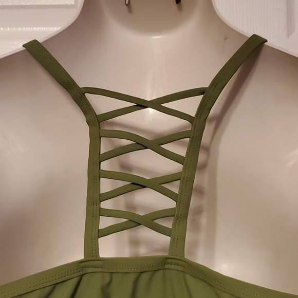 1X or 2X Green Caged pin up Tankini Bathing Swim Suit Plus size - Picture 7 of 7